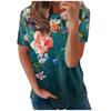 3D цифровая печать летние футболки пуловер с короткими рукавами цветочный принт свободный круглый вырез женская футболка
