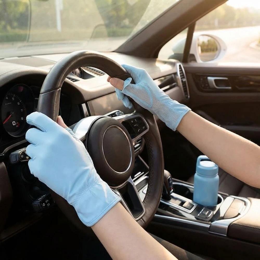 Mesh UV Protection Gloves Non Slip Thin Breathable Gloves Flip Touchscreen Ice Silk Gloves Walking