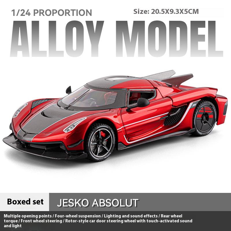 ABAX1 1/24 JESKO Supercar Model Alloy Cast Toy Car Simulation Sound and Back Pull Children's Toy Collection Birthday Gift