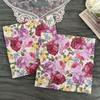 2 Packs Colorful Floral Serviette Paper Disposable Printed Tissue Flower Paper Napkins Party