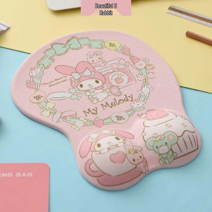 3D Милый Мультяшный Силиконовый Коврик для Мыши с Подставкой для Запястья из Пены с Памятью