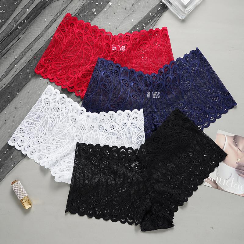 Женские кружевные трусики большого размера, женские сексуальные кружевные трусы-боксеры, женские трусы-боксеры