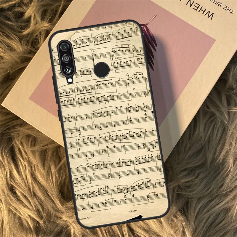 Нотная запись Музыкальные ноты Для Huawei Nova Y90 Y60 Y61 Y70 Y72 Y73 Y91 3i 7i 8i 11i 12i 9 10 SE P20 P30 P40 Lite Чехол