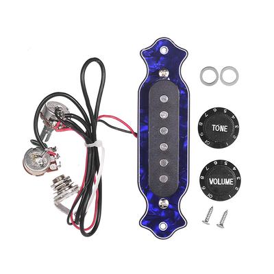 Магнитный звукосниматель Blue Pearl Shell с 6-струнным звуковым отверстием и регулятором громкости тона для фолк-акустики