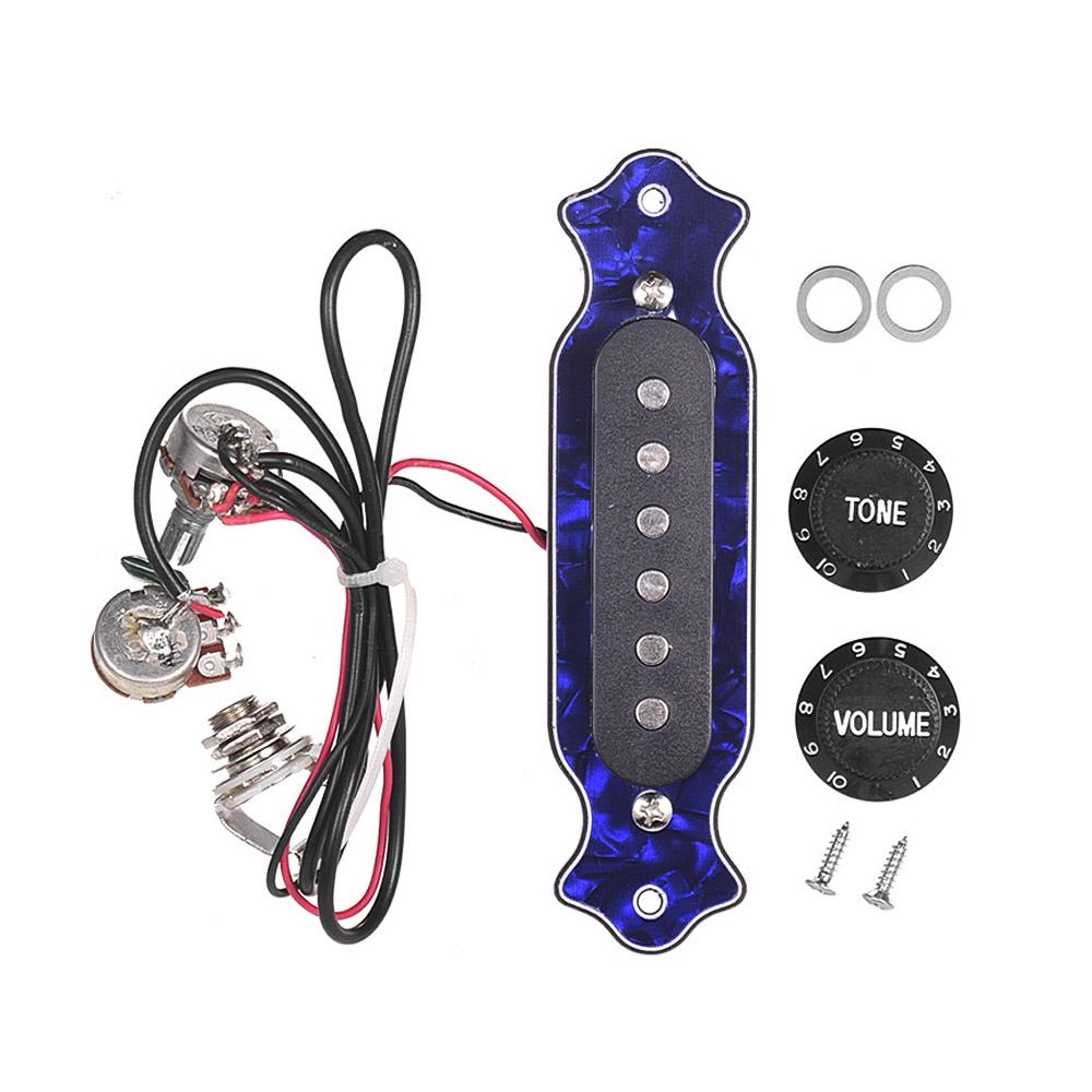 Магнитный звукосниматель Blue Pearl Shell с 6-струнным звуковым отверстием и регулятором громкости тона для фолк-акустики