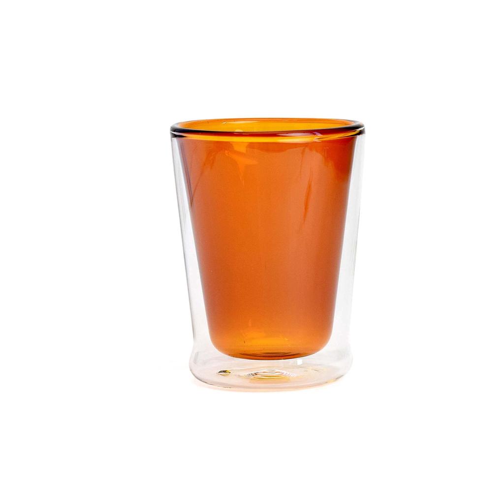 Maehata Thermoglass 250ml Rocks Insulates Hot and Cold Nuit Amber Tumbler, Cup, Heat-Resistant Double-Walled Glass, Drinks,