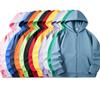 Solid Color Cotton Blends Sweatshirt Zipper Loop Knit Hooded Cardigan Jacket Loose Hoodie Team Uniform Work Advertising Hoodies Coat