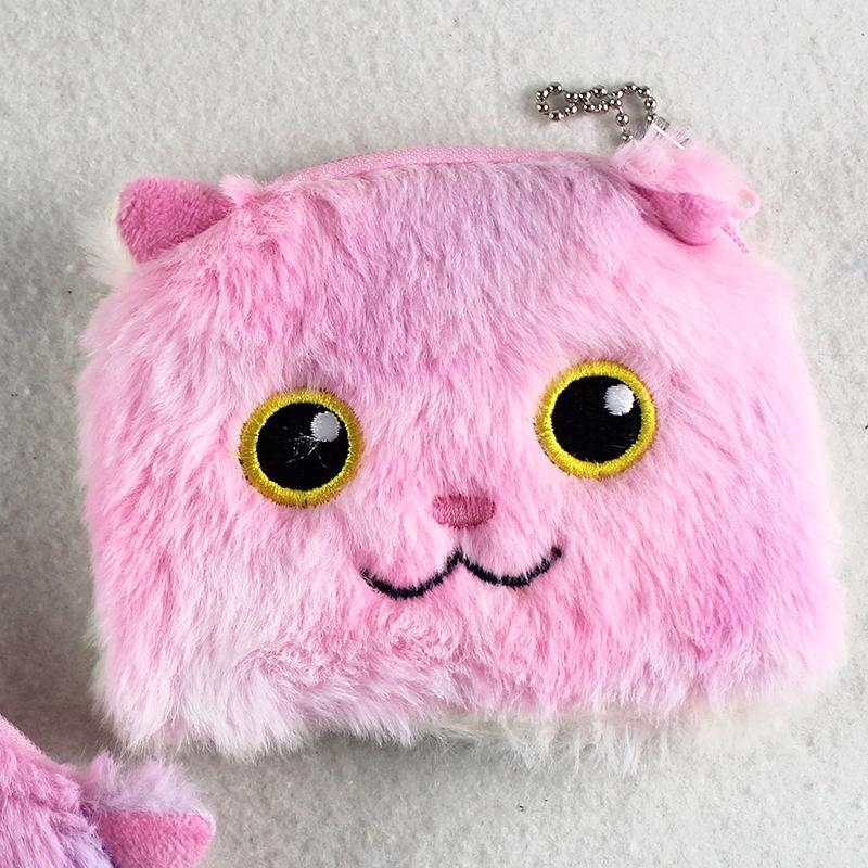 Новый милый мультяшный кошелек для монет с животными - Мягкий плюшевый кошелек для наушников, монет, помады и кабелей