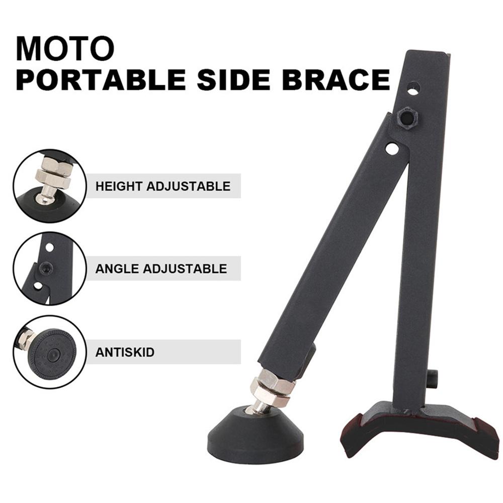 Motorcycle Single Side Paddock Stand Wheel Stand Support Foldable Aluminum Black