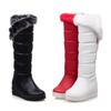 J/Winter New Snow Boots with Elevated Wedge Heels and Long Plush Solid Rabbit Hair Warm Boots