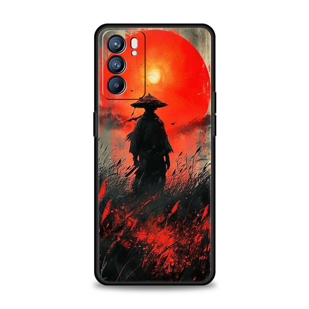 Японский Бусидо Самурай Чехол Для Oppo Reno13 Reno12 Reno11 F Reno10 Pro A54 5G Find X5 A53 A52 A9 A17 4G A79 A80 A98 Обложка