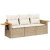 VidaXL Salon de Jardin avec Coussins 3 pcs, Canapés de Terrasse, Ensemble de Meubles de Patio, Mobilier d'Extérieur, Beige 3226597
