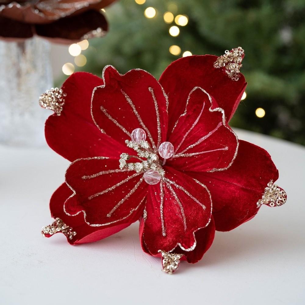 Цветок магнолии Рождественское украшение для елки Имитация Рождественские принадлежности Подвеска для елки Украшение для дома