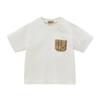 MIKI HOUSE Short Sleeve Made in White T-Shirt, Logo, Plain, Check, Simple, Japan, Boys, Girls, Baby, Kids, Children's Clothing, 10-5255-682, 110cm,