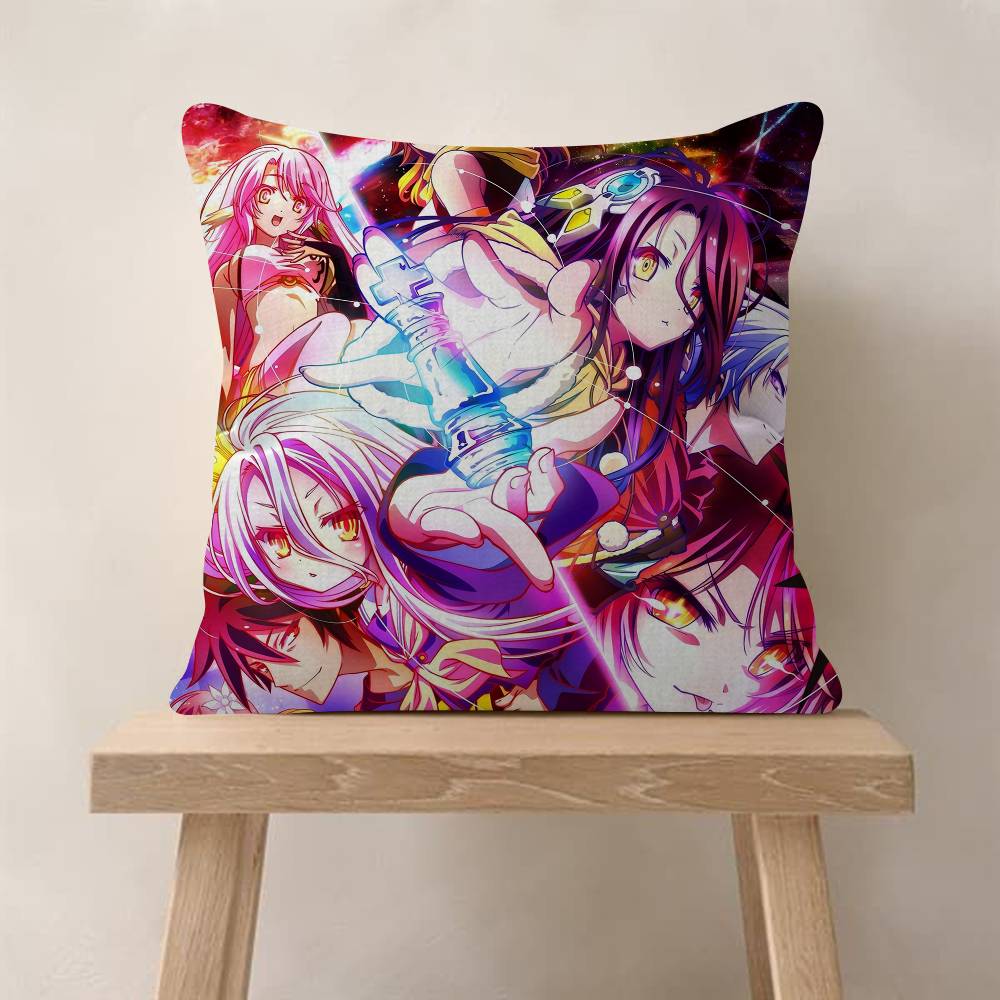 Чехлы на подушки из аниме NNo Game No Life Мультяшные Декоративные для дивана Домашние Двусторонние Короткий плюш Милый Чехол на подушку