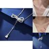 High-grade Alloy Sweater Chain With Trendy Bow And Tassel Design Perfect Birthday Gift For Her