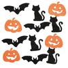 Chat Autocollant, Citrouille, Chauve-souris Mousse 2,5 À 4,5 Cm 24 Pièces
