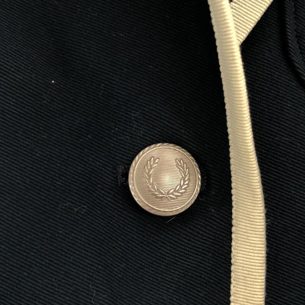 Fred Perry Сделано в Японии приталенный пиджак S черный Задняя полоска Женский Б/у