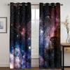 3D Cheap Colorful Galaxy Space Psychedelic Starry Sky 2 Pieces Shading Window Curtains for Living Room Bedroom Home Decor Hook