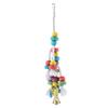 Colorful Parrot Toys Natural Wooden Birds Hanging Chew Toy with Bell Cage Play Toy Supplies