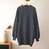 Women's New Sweater Long-Sleeved Pearl  Dress Casual Top
