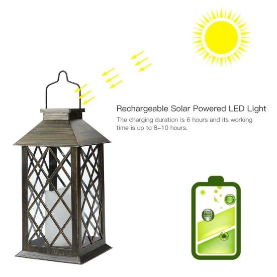 Открытый IP55 Водонепроницаемая Свеча Солнечная Светодиодная Садовый Фонарь Двор Декоративная Лампа