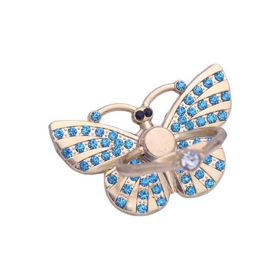 Держатель-кольцо для пальца Вращение на градус Задняя Универсальная 360 Наклейка Страз Бабочка Мобильный телефон