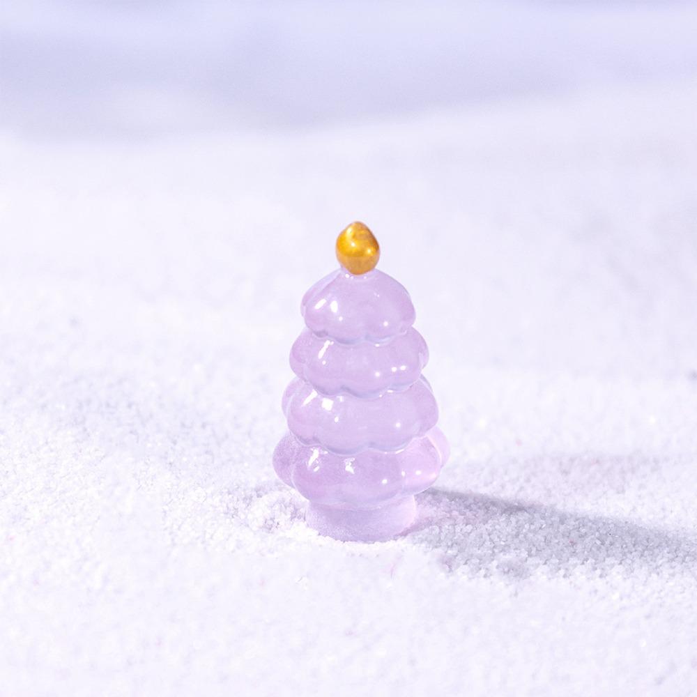 10pcs Cute Luminous Christmas Tree Figurines Merry Christmas Decoration  Car Accessories