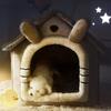 Мягкая кровать для кошек, дом для глубокого сна, зимний дом для собак и кошек, съемная подушка, закрытая палатка для домашних животных, товары для котят, щенков, кошек, кошек