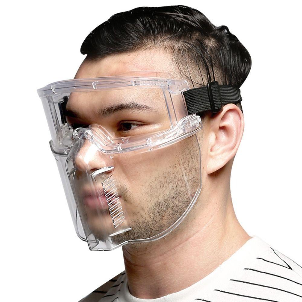 Ergonomic Kitchen Face Mask Transparent Full Face Mask Thickened Dust Mask Work Polish