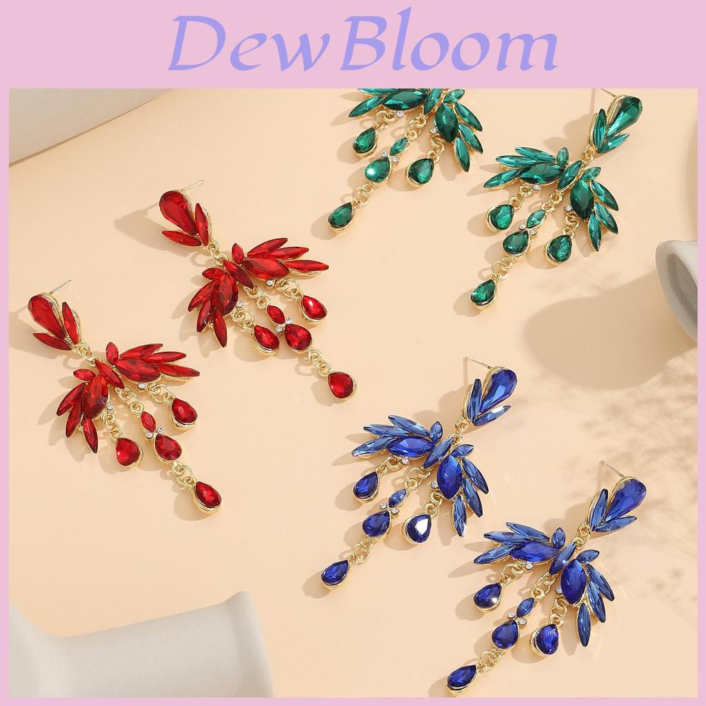 Art Nouveau Leaf Drop Earrings With Cubic Zirconia For Elegant Evening Wear