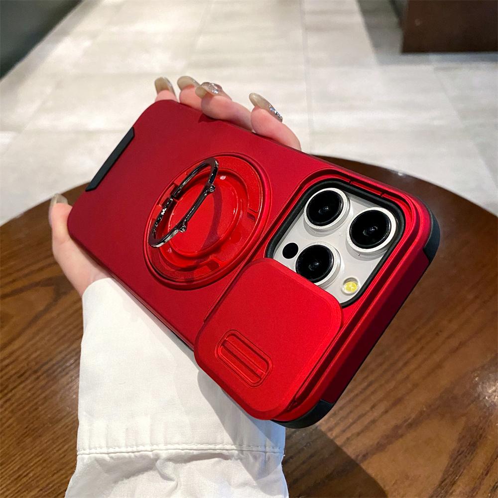 Rotation Stand Slide Camera Protector Magnetic Phone Case For iPhone 17 16 15 14 13 12 11 Pro Max Air Dual Protector Armor Cover