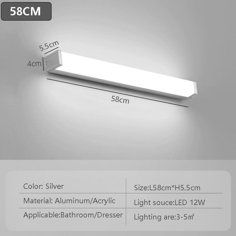 Modern LED Mirror Front Light Acrylic Long Lighting Bathroom Bedroom Vanity Mirror Lighting Indoor Led Lamp Lustre