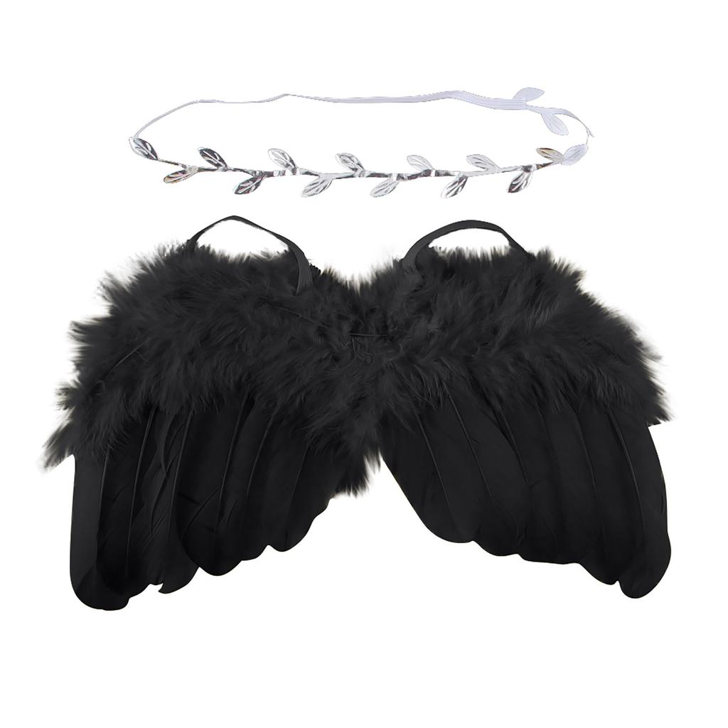 (проектор)Комплект повязки на голову с перьями ангела и стразами, детская шифоновая повязка на голову с цветком, аксессуары для волос, реквизит для фотосессии для новорожденных, костюм