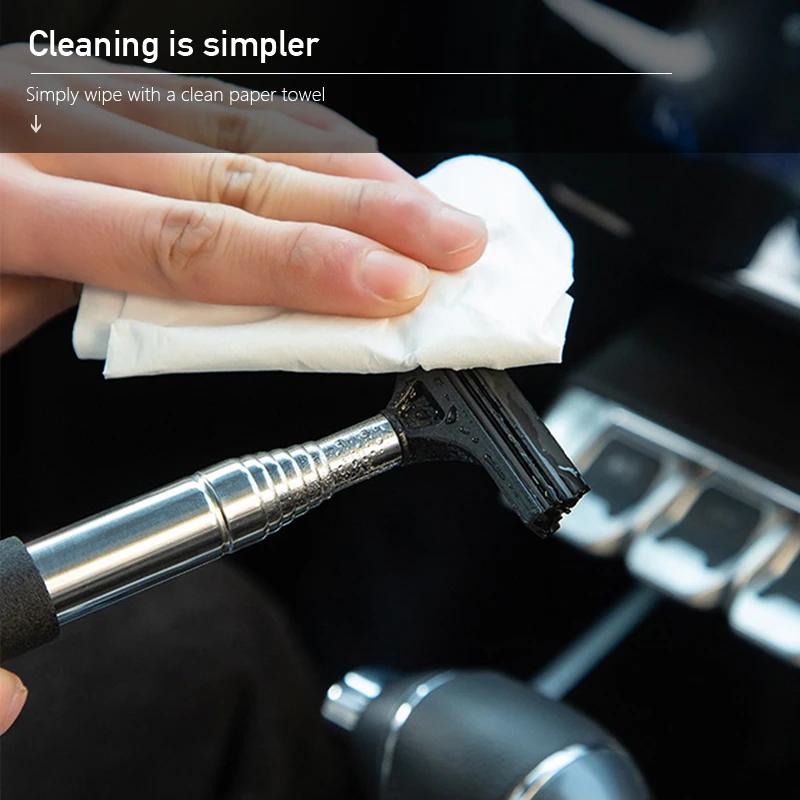 Car Rearview Mirror Wiper Cleaning Tool Auto Glass Mist Cleaner Scraper Telescopic Handle Window Cleaning Brush