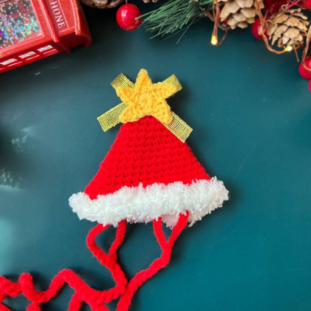 Регулируемый вязаный шарф для домашних животных, банданы для собак из мультфильмов, милые вязаные ошейники для кошек, товары для животных