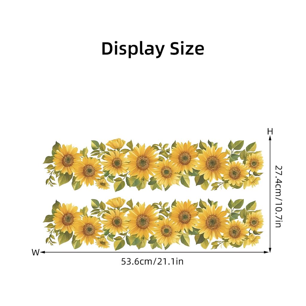 1Pc Watercolor Sunflower Furniture Wall Sticker For Kids Room Decor Home Essentials Decoration Bedroom Living Room Wall Decals