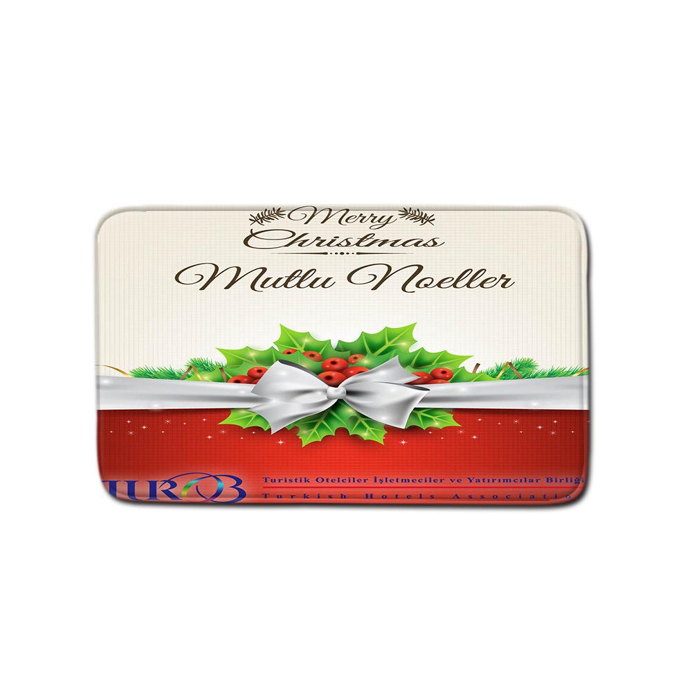 Christmas Waterproof Shower Curtain Four-Piece Floor Mat Combination Bathroom Water-Absorbing Non-Slip Carpet Door Mat Foot Mat