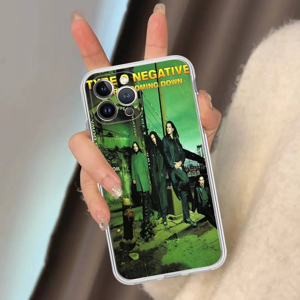 Чехол Rock Band T-Type O Negative Music для IPhone 17 16 15 14 13 12 Mini 11 Pro Max Прозрачный