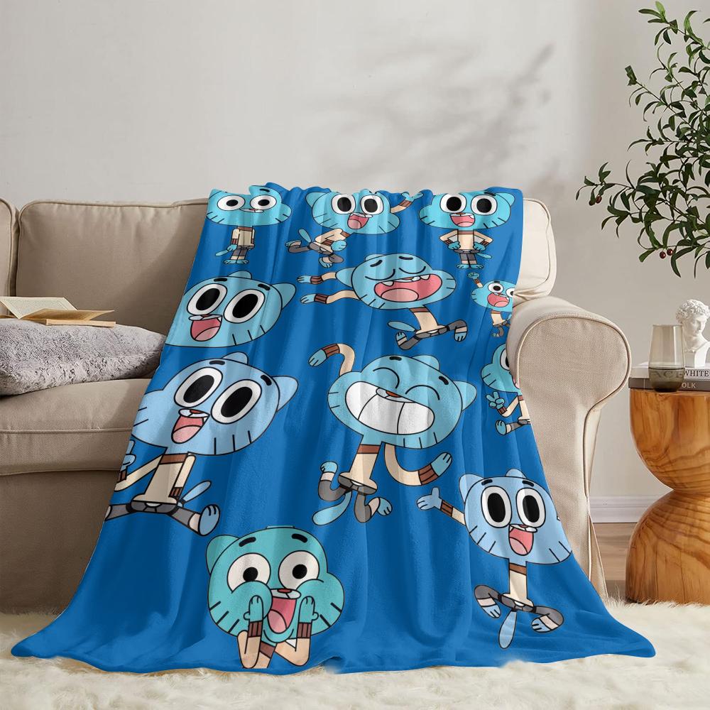 GUOYU Blanket The Aamazing World Of Gumballs Throw Soft Flannel Throw Summer Blanket Lightweight Cozy Nap Blanket for Sofa Bed Travel