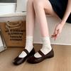 Retro Square Head Shallow Mouth Single Shoes Women's Spring and Autumn New French Evening Breeze Casual Ballet Fairy Flat Mary Jane Shoes