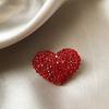 Full Diamond Red Heart-shaped Brooch for Women High-end Brooch for Fixing Clothes High-end Corsage