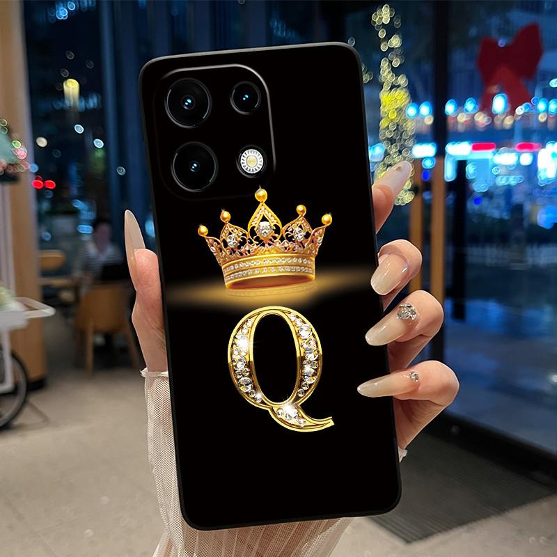Ударопрочный Чехол Для Umidigi Note 100/Note 100 5G/Note 100A Мягкий Черный Корпус Счастливая Буква Яркий Цвет Корона Парный Чехол