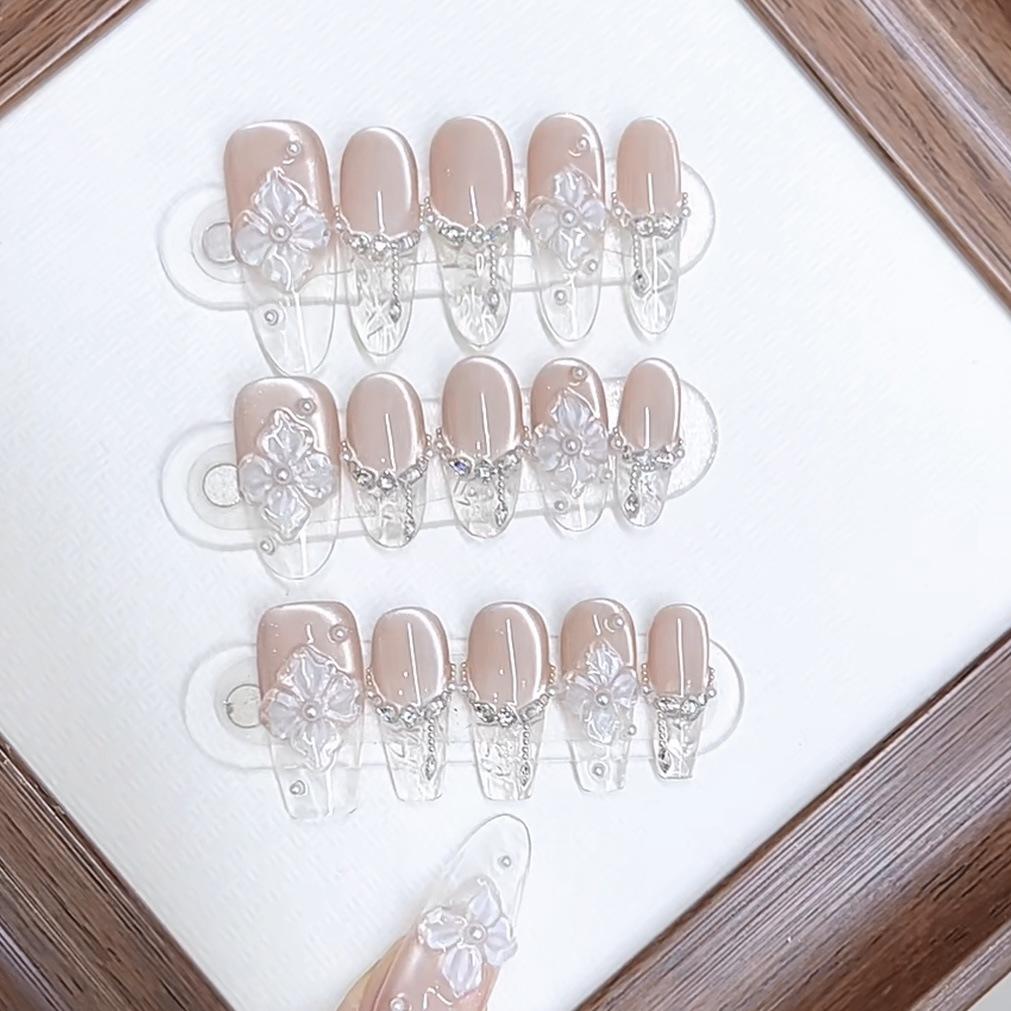 Ручная работа Броненосец Весенне-летний Прохладный Стиль Ледяной Прозрачный Стеклянный Трехмерный Расписанный вручную Наклейка для ногтей "Кошачий глаз"