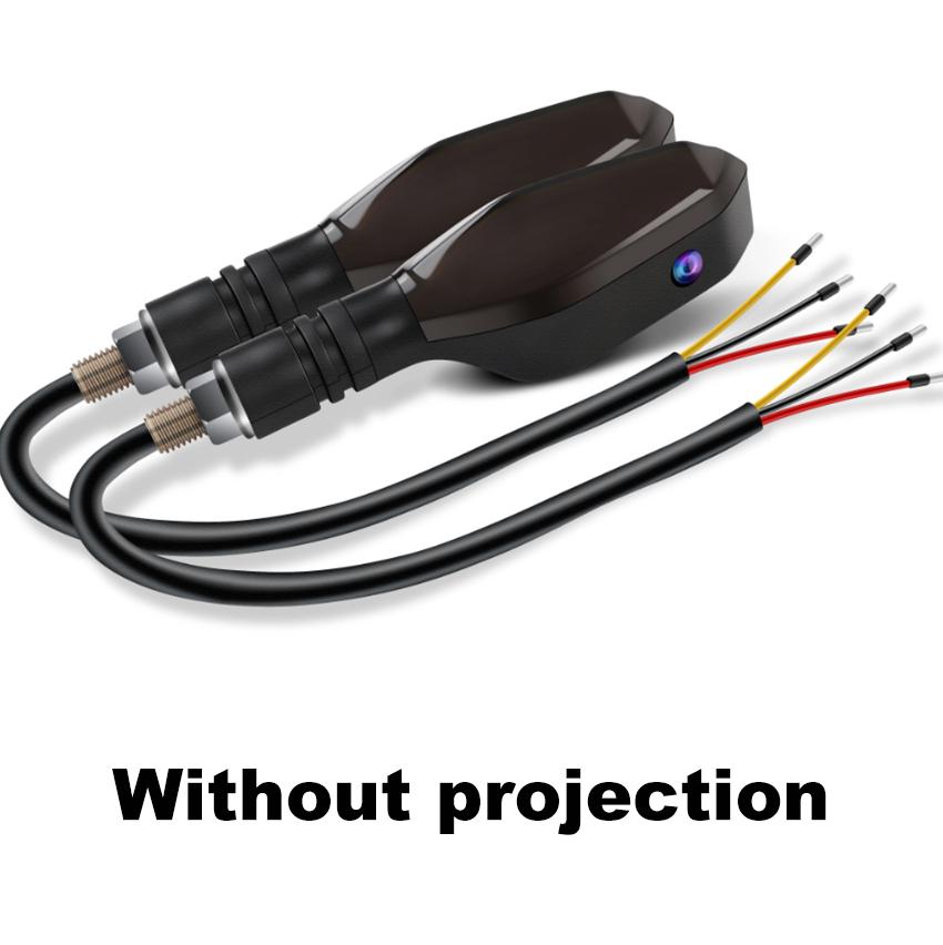 1 пара универсальных светодиодных фонарей для мотоцикла, цветная проекционная лампа, последовательные мигающие индикаторы, ходовые огни