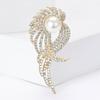 Stylish And Elegant Angel Pearl Feather Brooch, High-End Niche Women'S Clothing Accessories Corsage Rhinestone Pin