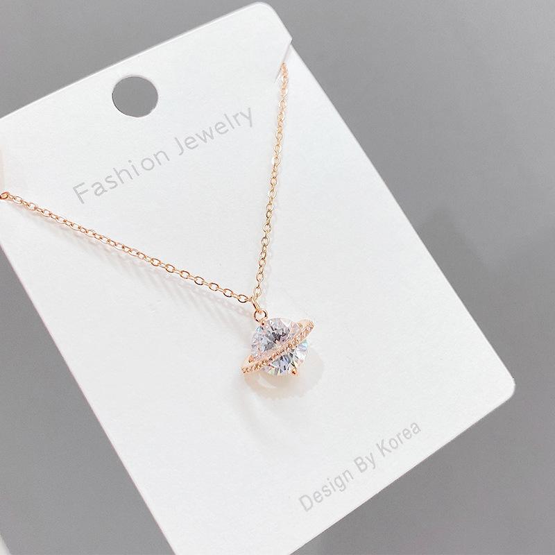 Ожерелья для женщин корейская мода сексуальная женская ключичная цепочка ювелирные изделия Сатурн Планета Цепочка