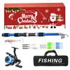 Fishing Pole Set Full Kits Telescopic Fishing Rod Baits Hooks with Reel Combo Xmas Fishing Gifts Travel Pole Set for Men
