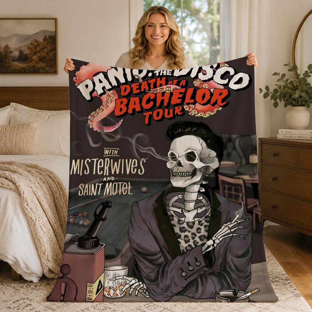 Music P-Panic! At The Disco Throw Blankets Soft Warm Flannel Blanket Bedding for Bed Living room Home Sofa