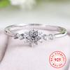 Real S925 Sterling Silver Snowflake Rings for Women Engagement Charm Wedding Ring Personalized Jewelry